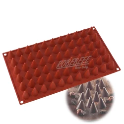 66 Cavities Cone Shape Premium Silicone Chcocolate Bar Mould Pudding Candy Making DIY Baking Supplies