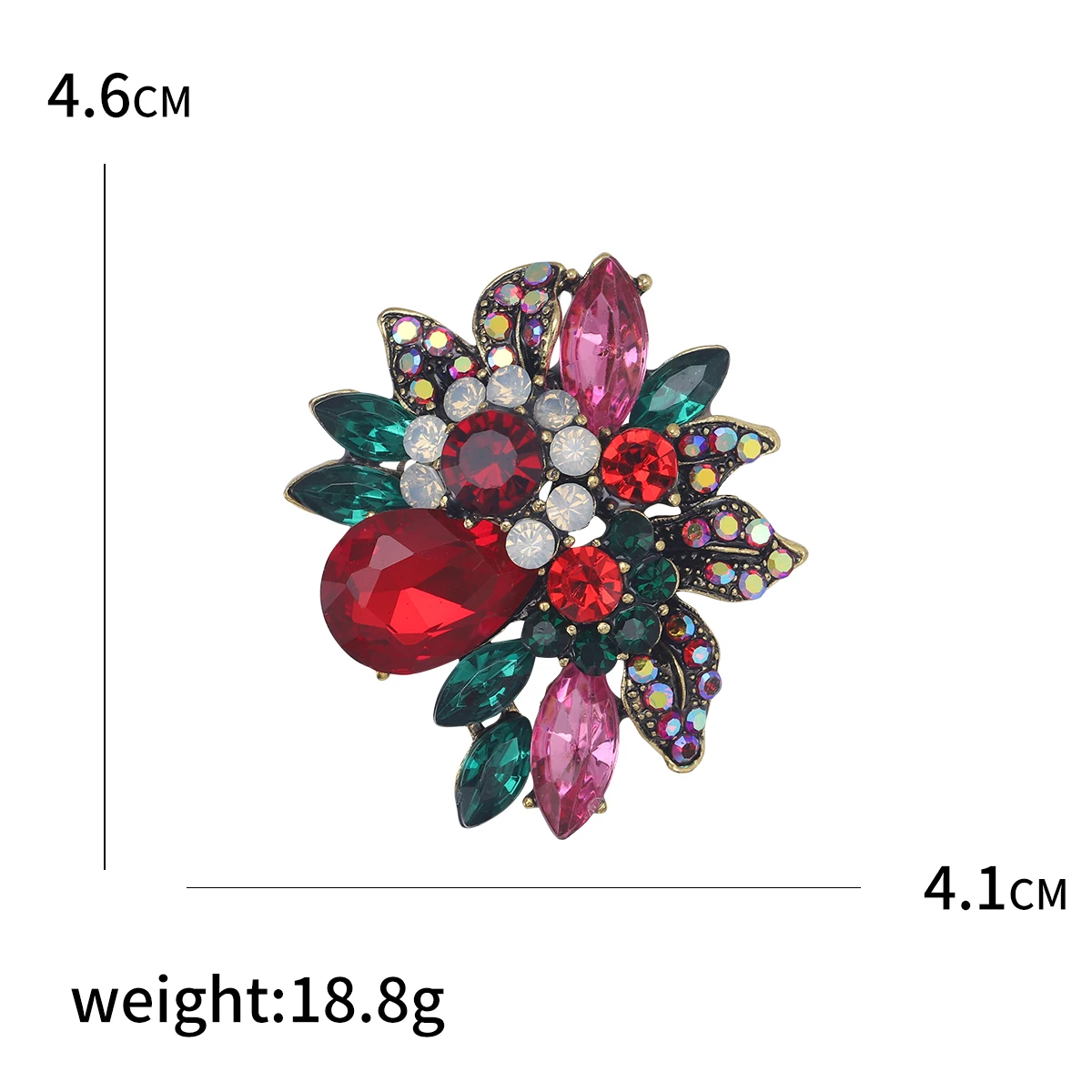 StarryGem-broches de flores de diamantes de imitación para mujer, alfiler de gafas de cristal multicolor, accesorios de fiesta de oficina, regalos para amigos, venta al por mayor