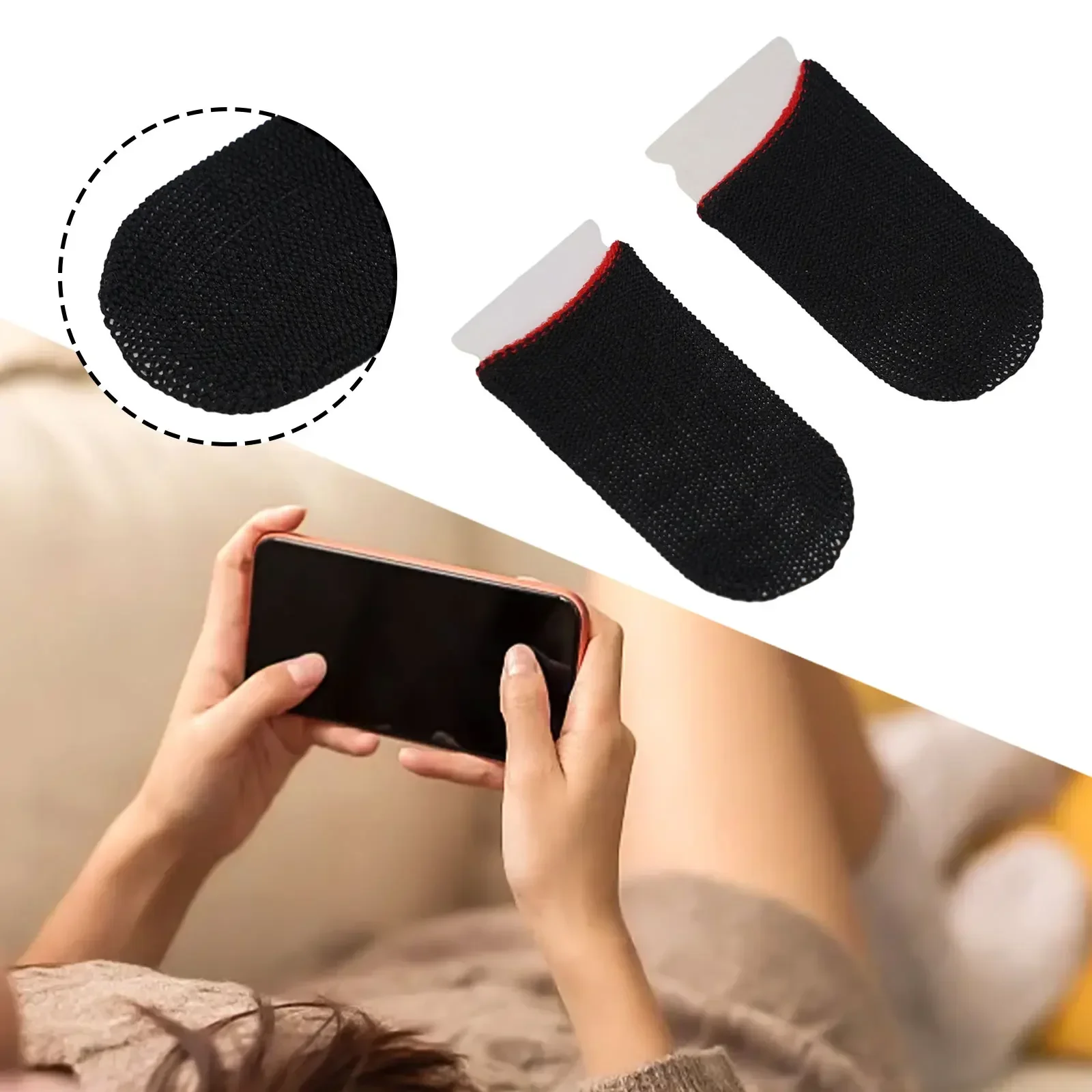 1Pair Mobile Game Finger Sleeve Anti Slip Sweatproof Smart Touch Screen Thumb Gloves For Mobile Phone Games Accessories