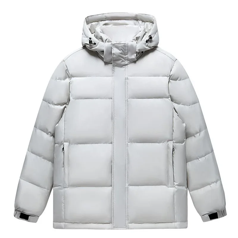 Jaqueta de puffer masculina casual com capuz, casacos de pato branco, casacos masculinos ao ar livre, parkas grossos e quentes, alta qualidade,