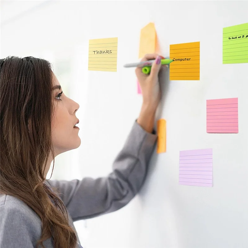 

A76F-Multi Colors Pads Tear-Off Note Paper Sticky Notes Invarious Colors,Lineated Note Paper