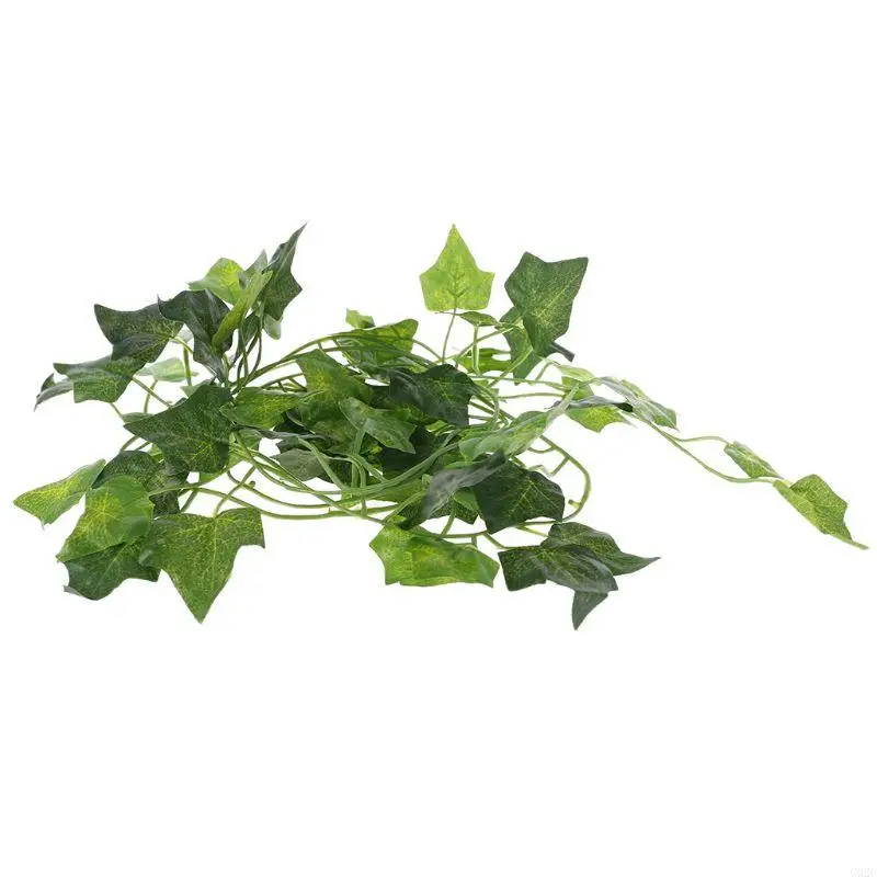 G92C Artificial Jungle Vines Reptiles Terrarium Leaves Plants Reptiles Habitat Decor