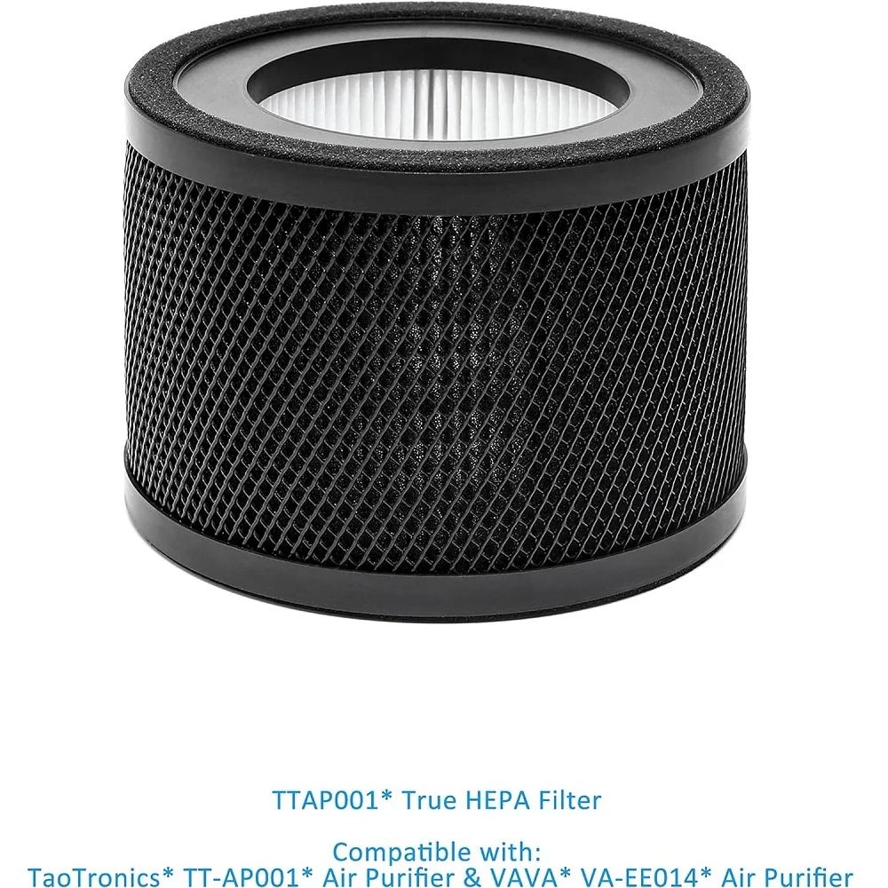 2PCS TT-AP001 HEPA Filter Compatible with TaoTronics TT-AP001 Air Purifier H13 True HEPA Filter Activated Carbon Filter