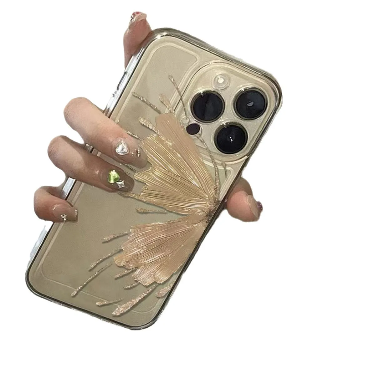 Golden Butterfly مناسبة لحافظة الهاتف المحمول iphone17pro، Apple 15 المضادة للسقوط 14، كوريا الجنوبية 13promax الجديدة 16pro. #5