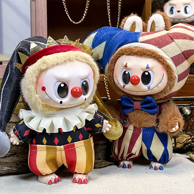 

Only clothes no dolls For 17cm Marquion Labubu doll dress ball-throwing clown moonshadow mask costume transformation Girl's gift