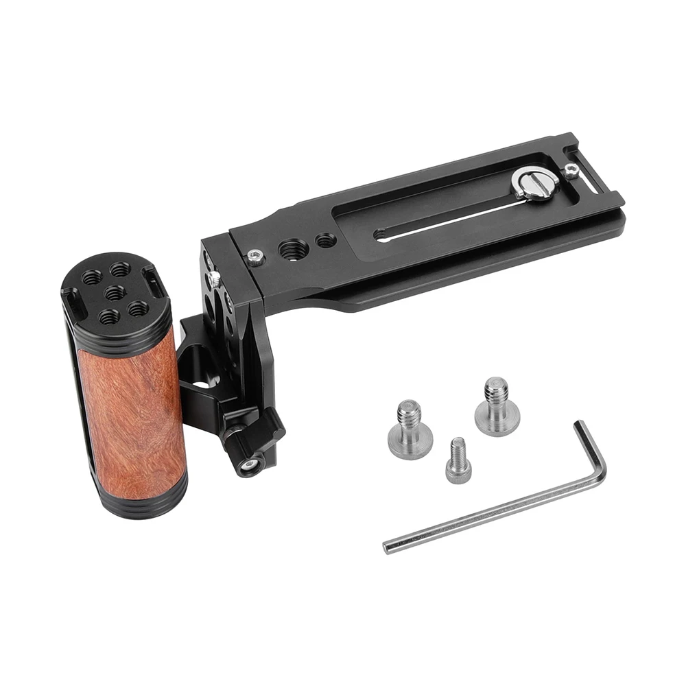 SZRIG ARCA Quick Release L Baseplate With Wooden Handgrip (Either Side) For Canon Nikon Sony DSLR/ Tripod Mount Plate