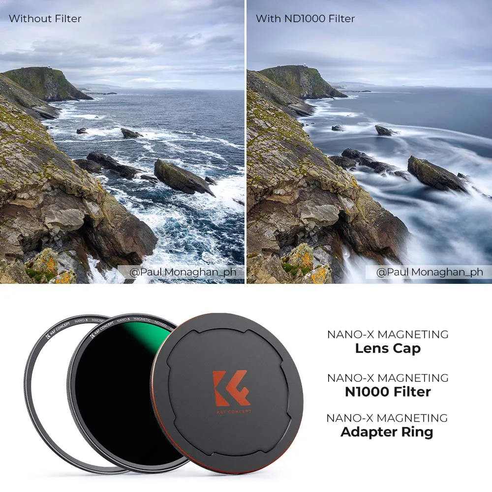 K&F Concept 72mm Nano-X Magnetic ND1000 Camera Lens Filter Waterproof Scratch-resistant with 28 Layer Coatings with Lens Cap