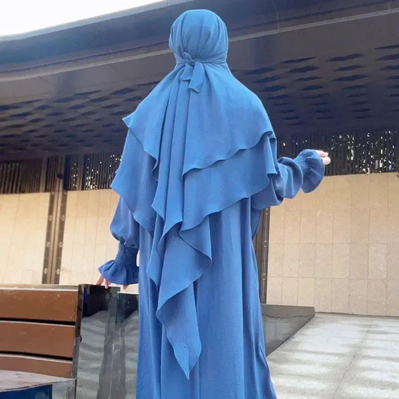 

Eid Muslim Women Khimar Overhead Hijab Islamic Headscarf Veil Shawl Wrap Turkish Ramadan Prayer Garment Headdress Scarf Abaya