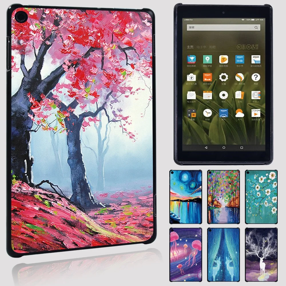 Duurzaam Tablet Case Voor Fire 7/Hd 8 (6th 7th 8th 10th) plus 2020/Hd 10 (5th 7th 9th 11th) Plus Gen 2021 Verf Serie Shell Cover