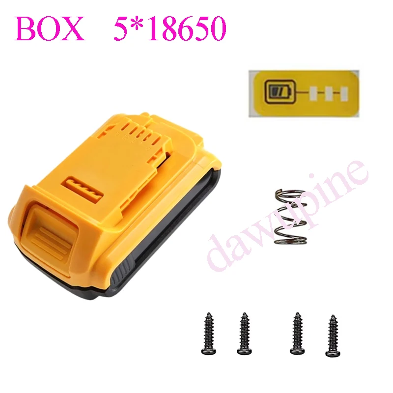 For DeWalt 20V Li-ion Battery Case Housings Shell For XR DCB183 DCB182 DCB200 DCB203 18V Lithium Batteries 5X18650 Box DCB112