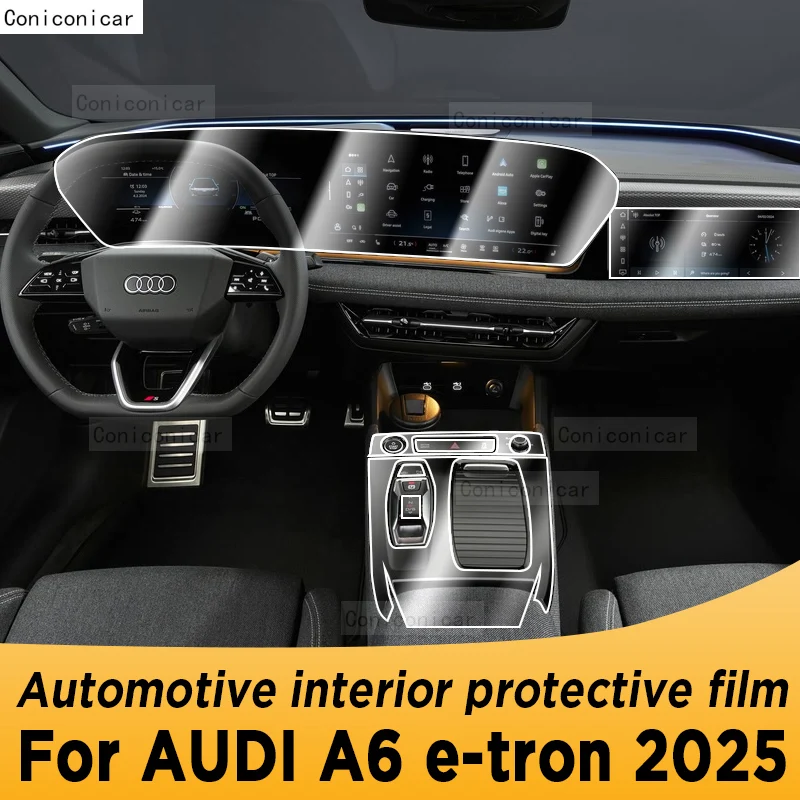 

For AUDI A6 e-tron 2025 Panel Navigation Automotive Interior Screen TPU Protective Film Cover Anti-Scratch Sticker