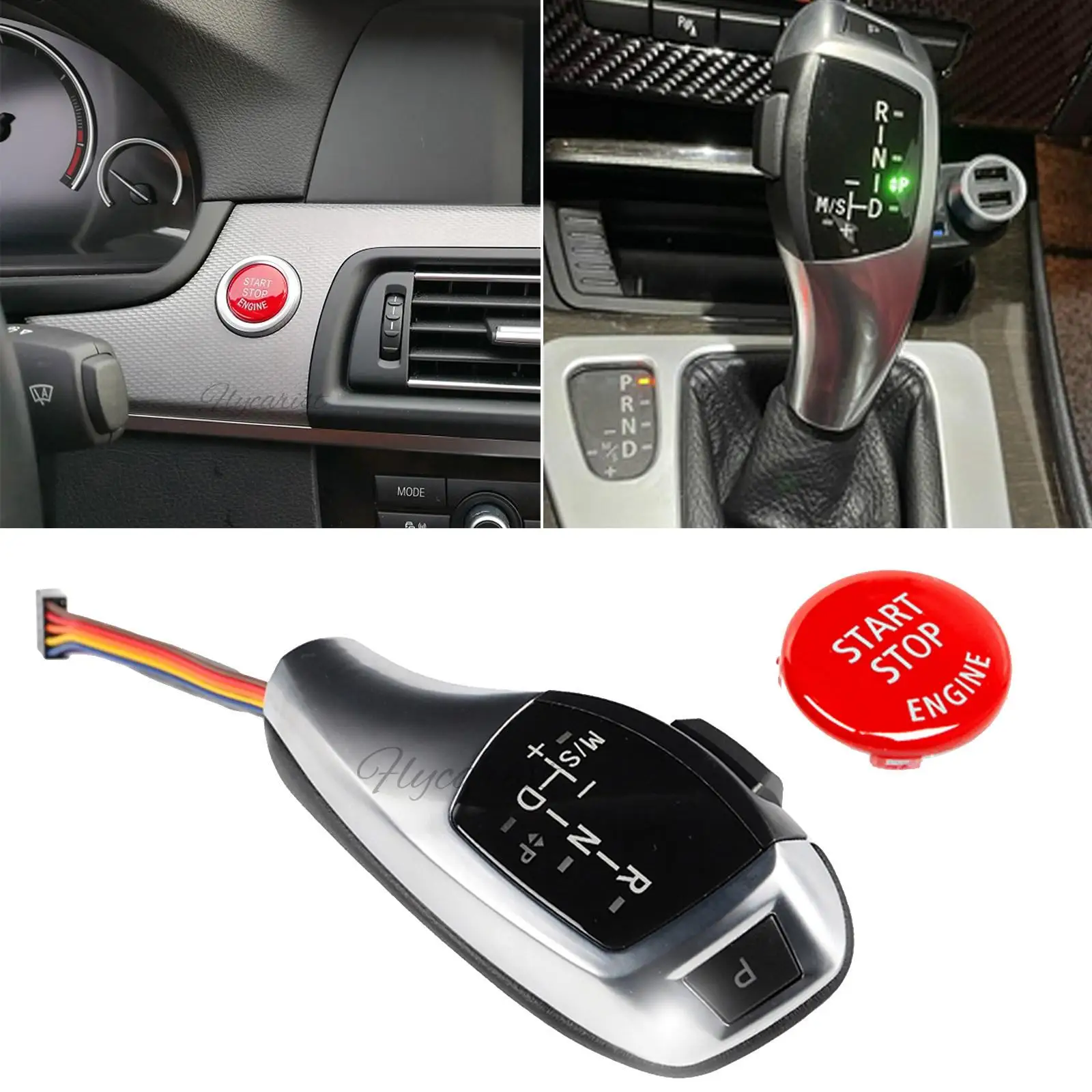 LED Gear Shift Knob Replace For BMW E46 E90 E91 E92 E93 E39 E60 E61 E63 E64 E38 E85 E86