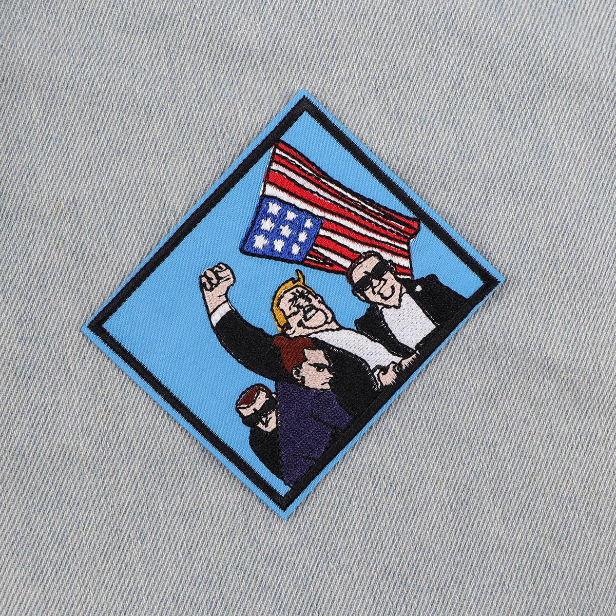 Trump Flag Embroidered Patches For Clothing DIY Badge Adhesive Cool Patches Cartoon Patches On Clothes Stickers Appliques