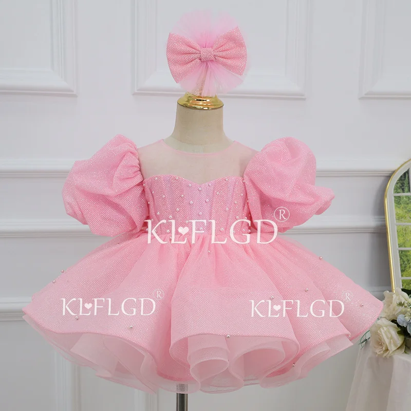 KLFLGD  New LuxuryElegant Toddler Girls Beauty Pageant Dress Elegant Graduation Prom Evening Dress Baby Girl Cake Tutu Dress