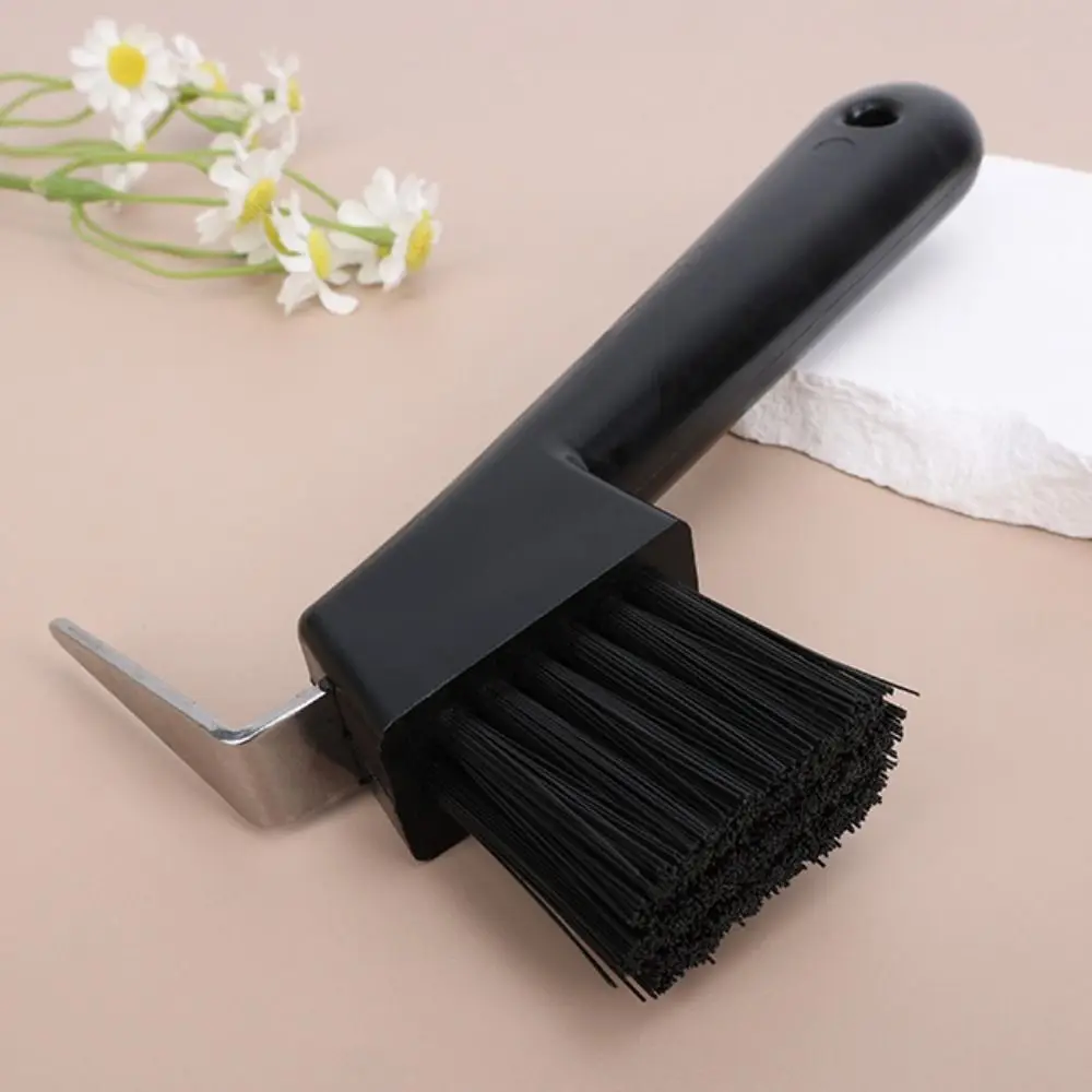 

Plastic Horse Hoof Pick Brush Anti-Slip Grip Black Hoof Pick with Brush Grooming Tool Hoof Care Horses Hoof Groove Cleaner