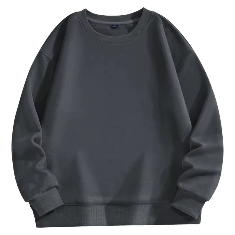 Trendiger Vielseitiger Pullover für Herren Einfarbig Herbst und Winter Bestseller Schlicht und Bequem Unisex Rundhals-Sweatshirt – Detail 2