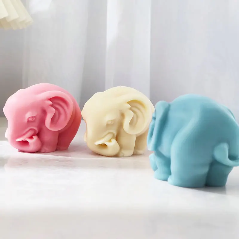 Stampo per candele in Silicone elefante in piedi 3D sapone animale aromaterapia gesso epossidica torta al cioccolato stampo da forno fatto di