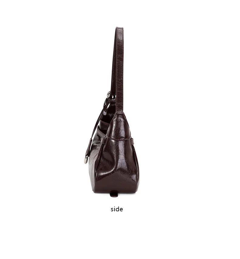 Aidrani Damen-Schultertasche aus echtem Rindsleder mit Anhänger, geräumige Crossbody-Reisetasche im Hobo-Stil – Detail 11