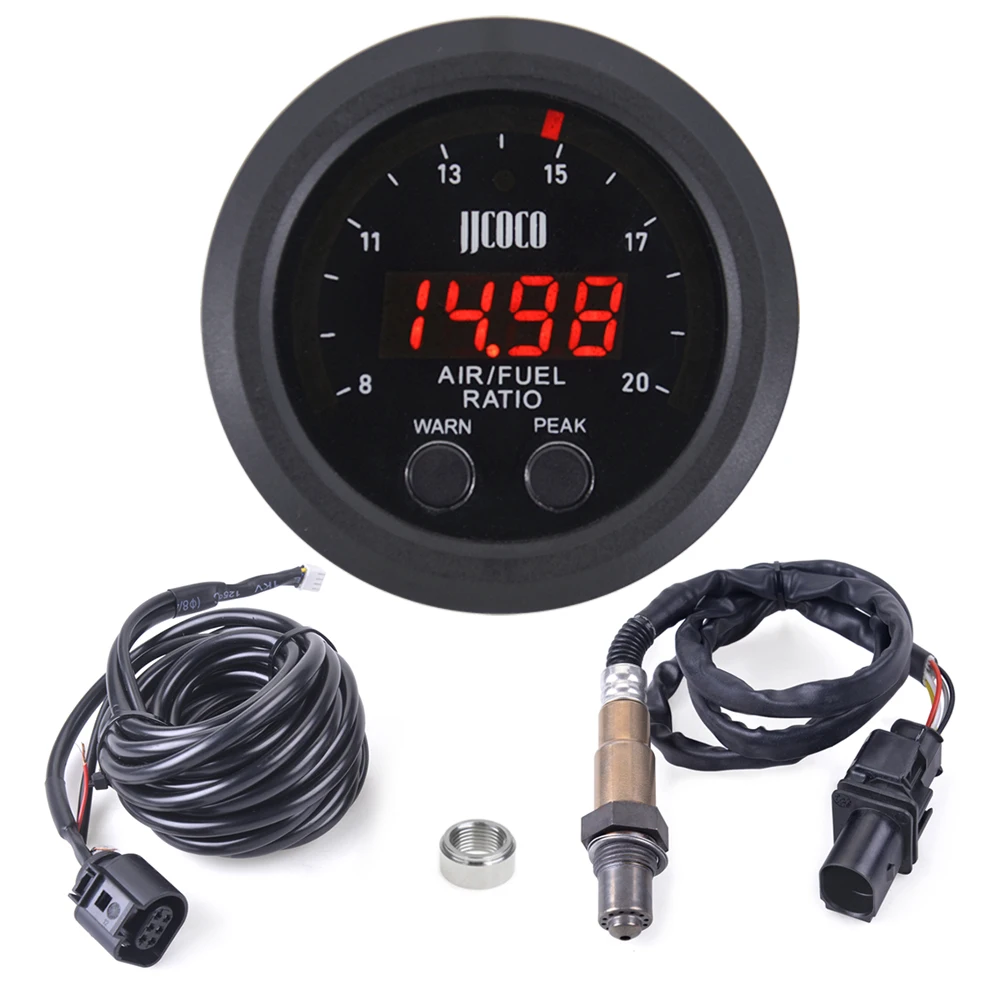 

52MM S-Serie Universal Air Fuel Ratio Gauge Ultra-Thin Round LED Digital Display with Wideband O2 Oxygen Sensor