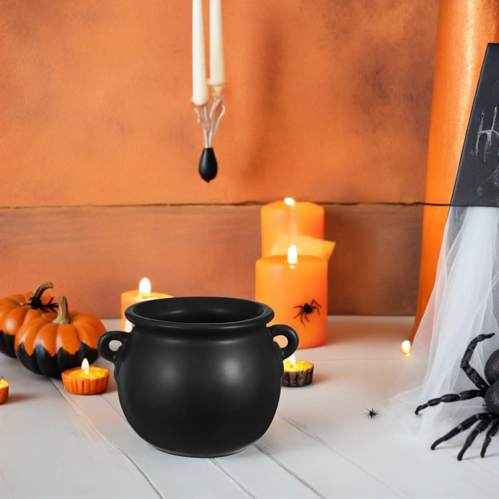 Decorative Planter Pot Candy Serving Platter Halloween Bowl Ceramic Witch Cauldron