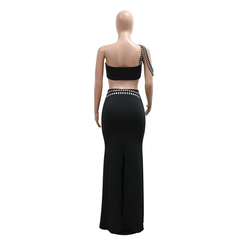 HBLL Sexy Glamours Girl Rhinestones Maxi Dress Chest Wrap Sleeveless  Vacation Outfits for Women Birthday Party Fashion Clothes - AliExpress