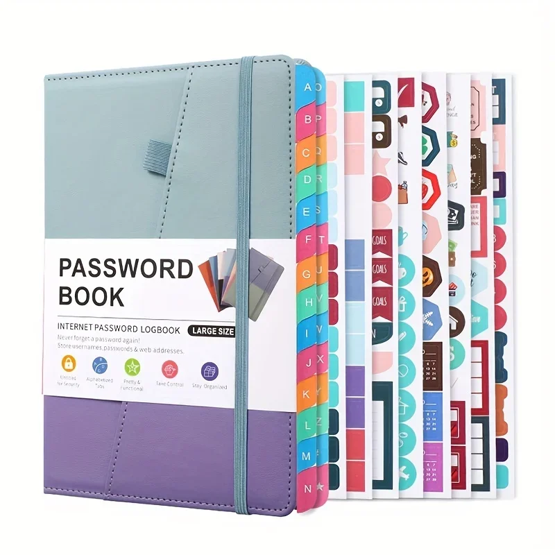 Secure A5 Password Book A5 Letter Labeled Password Book for Computer and Website Login Password Saving Manager