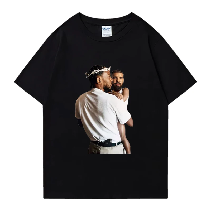 

Hip Hop Kendrick Lamar Holding Baby Drake T Shirts 2024 Men Women funny oversized short sleeve T-shirt Unisex 100% Cotton Tops