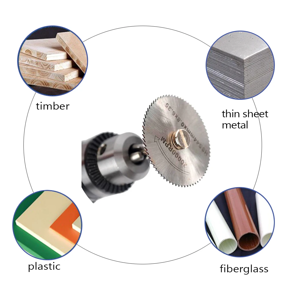 Metal Circular Saw Disc Wheel Blades Shank High Speed Steel Mini Saw Blades with Mandrels Drill Warehouse Rotary Wood Cutout