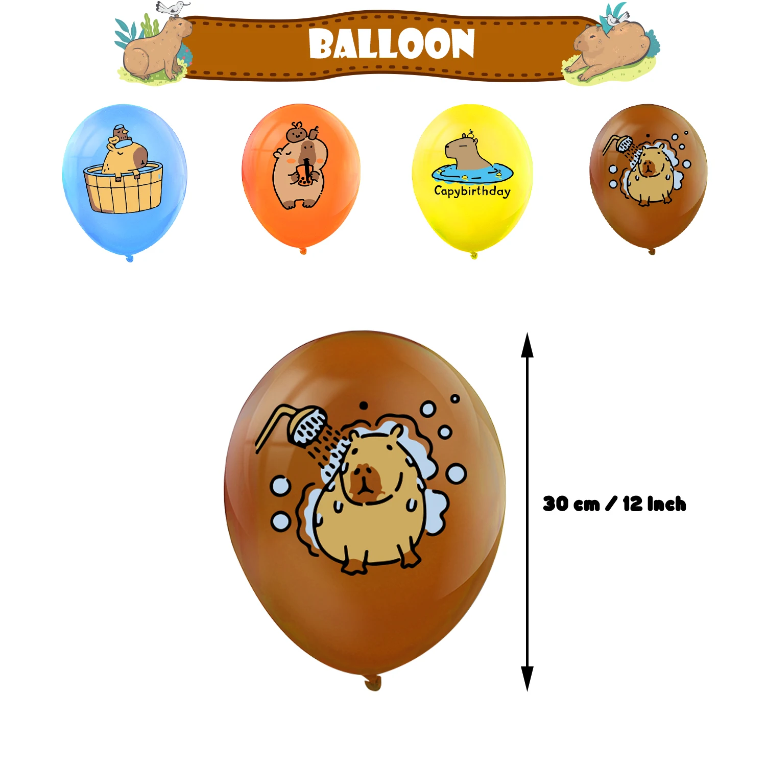 Capybara Balloon Cute Animal Balloons Pastel Decoration Kit Birthday Party Decorations Capybara Theme Backdrop Sweet Birthday