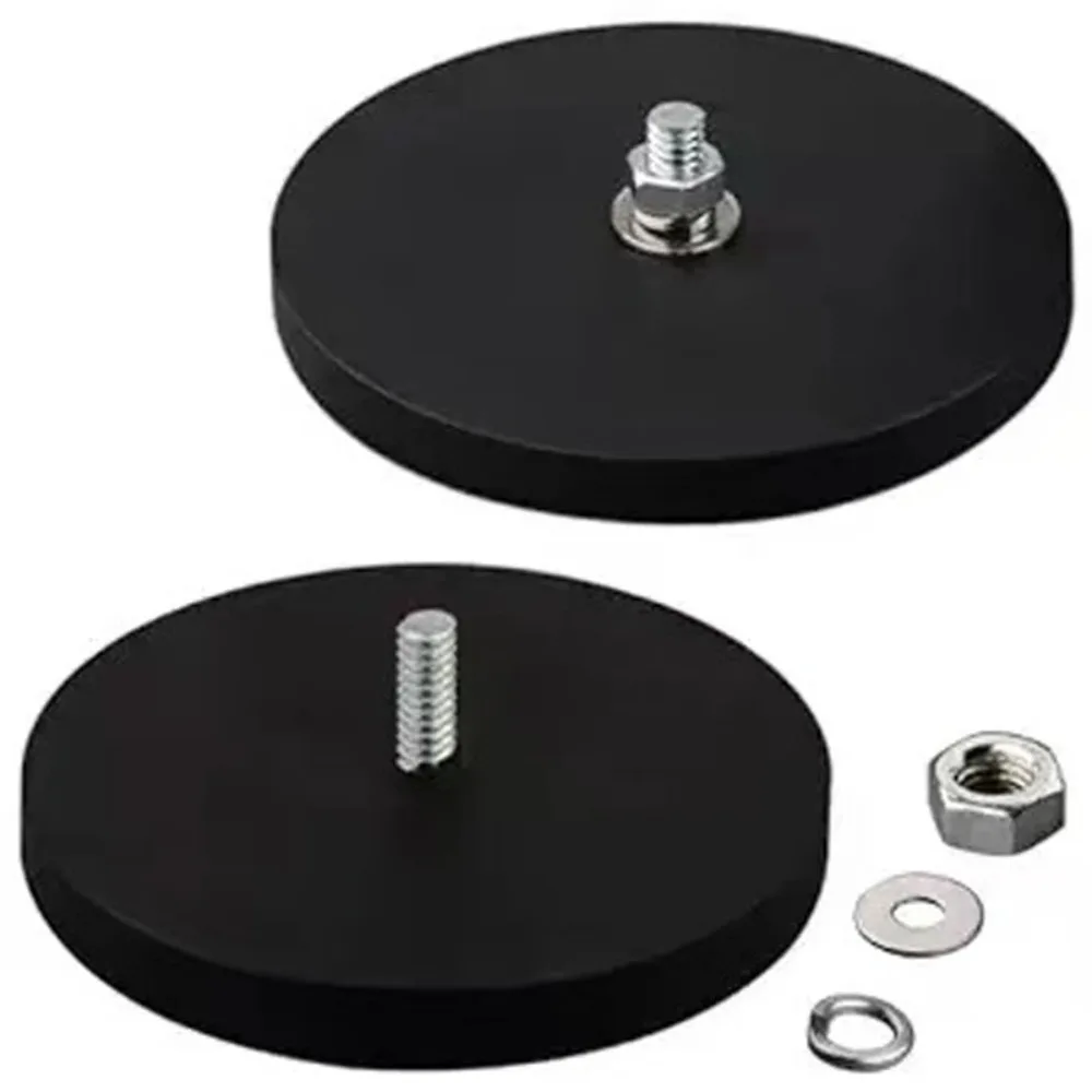 Rubber Coated Magnet D34/M4 D43/M6 Magnetic Base with Screw and Washer Thread Mounting Bracket DIY for LED Work Light Holder