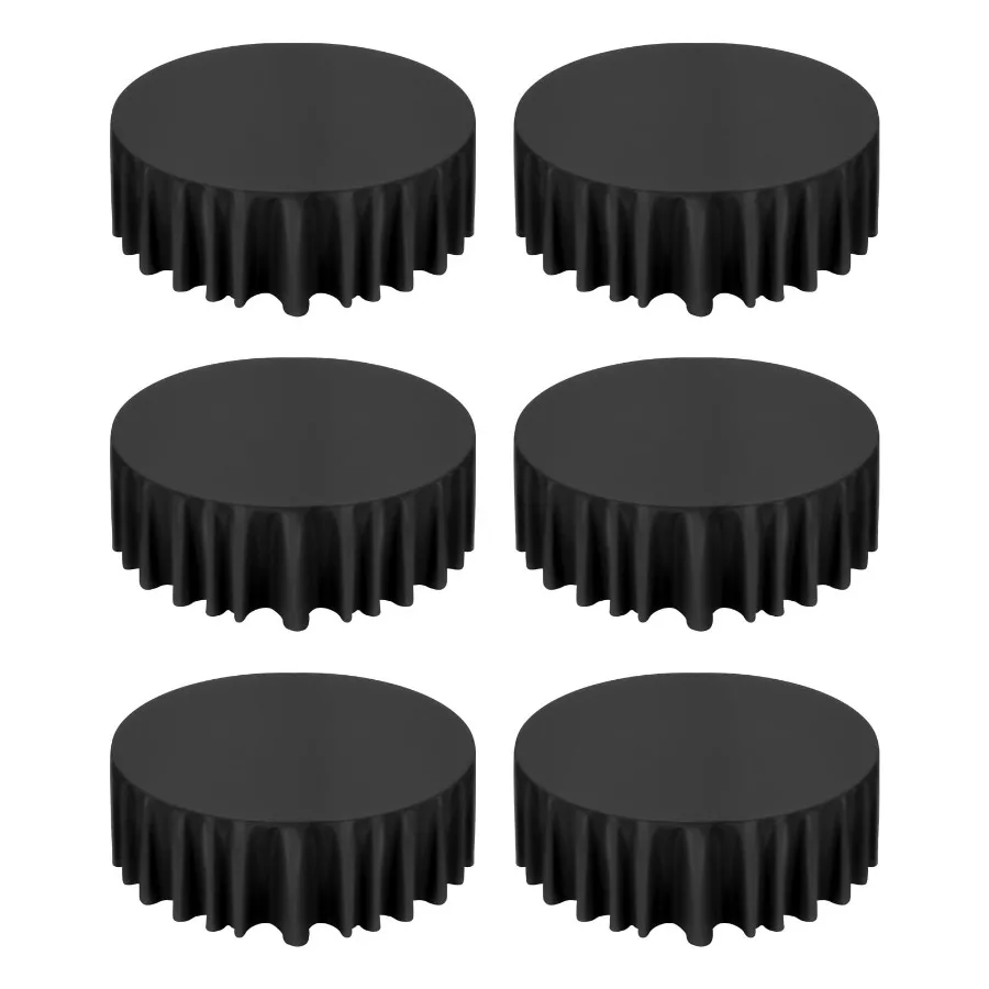

Black Round Tablecloths 6 Pack 120-Inch Diameter Durable and Wrinkle-Resistant Machine Washable Polyester Fabric Covers for Wed