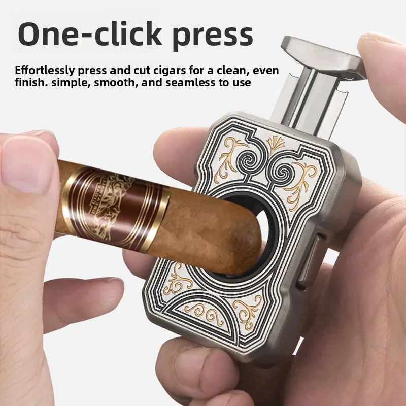 2026 HONEST New High-end Cigar Set, Cigar Cutter Lighter Two-piece Set, Men's Exquisite Gift Set, Cigar Accessories