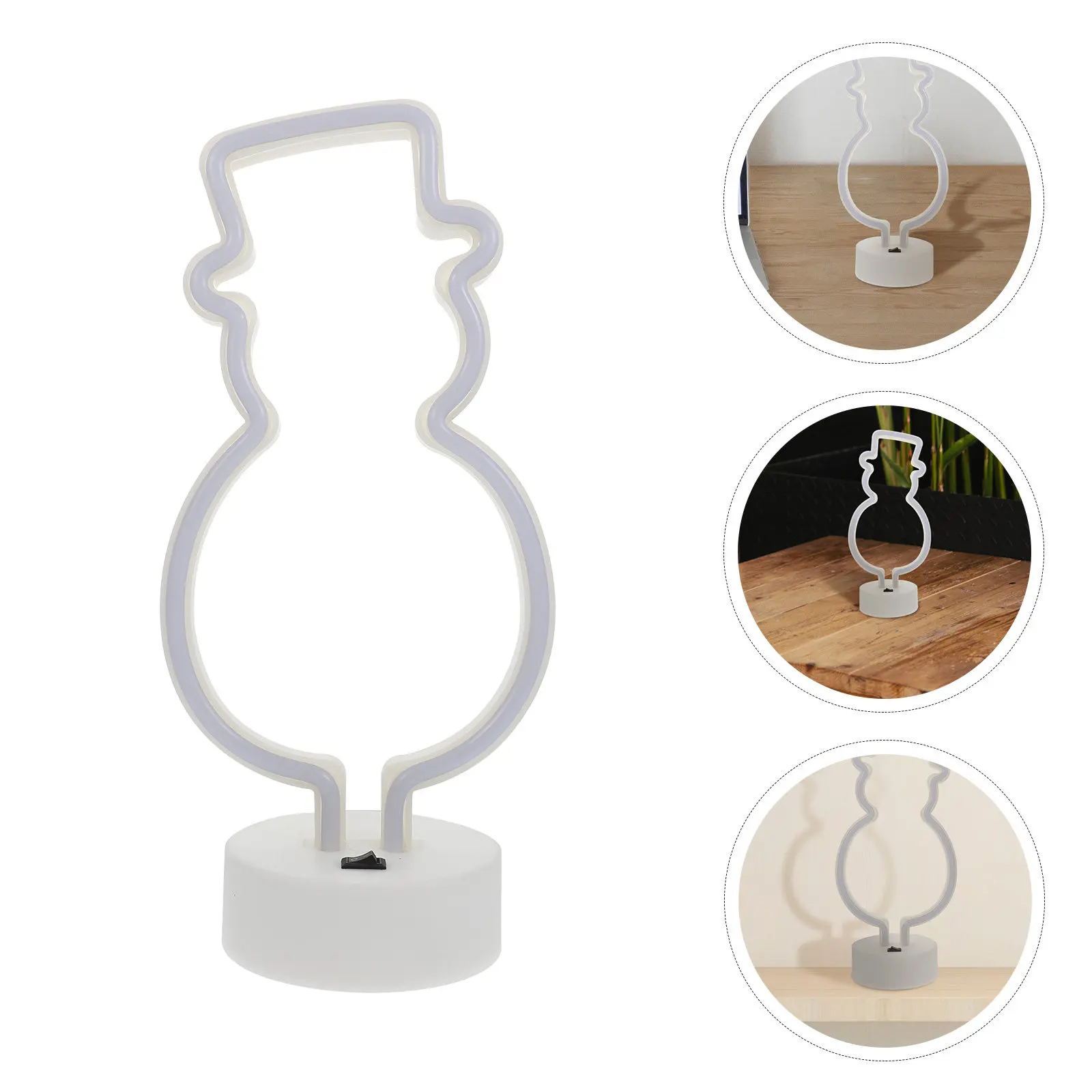 

Светодиодный светильник в форме снеговика, 1 шт., креативный рождественский декор, ночник для праздничного стола, спальни, гостиной