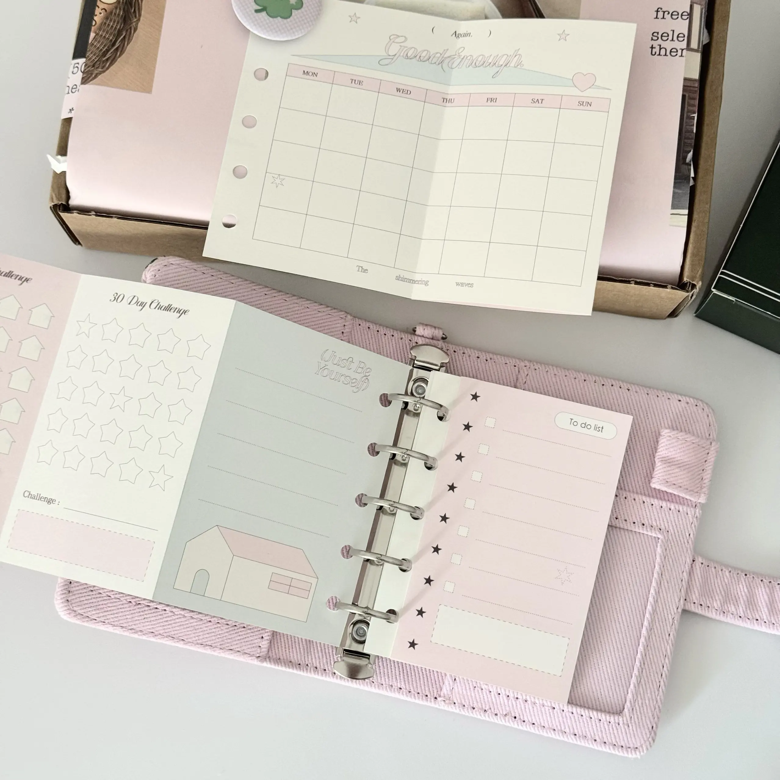 12 Sheets A7 M5 Refill Paper Tri-fold Planner Insert Hole Punched Pages for Ring Binder Habit Tracker & To-Do List Refill view 5