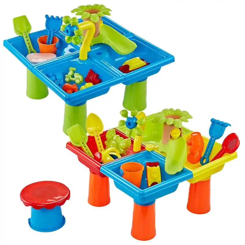 Outdoor Sand Table Sand And Water Table Beach Toys Educational Sensory Playset Bath Game Accessories Garden Toy For Indoor Boys
