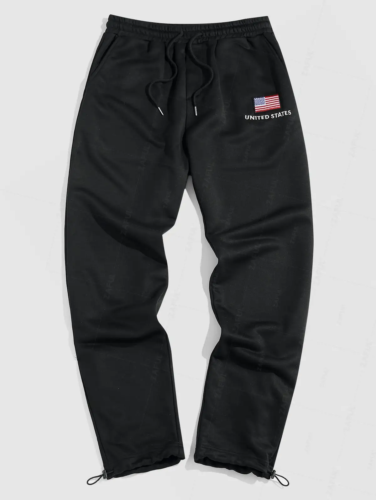 ZAFUL American Flag Letter Embroidery Pants