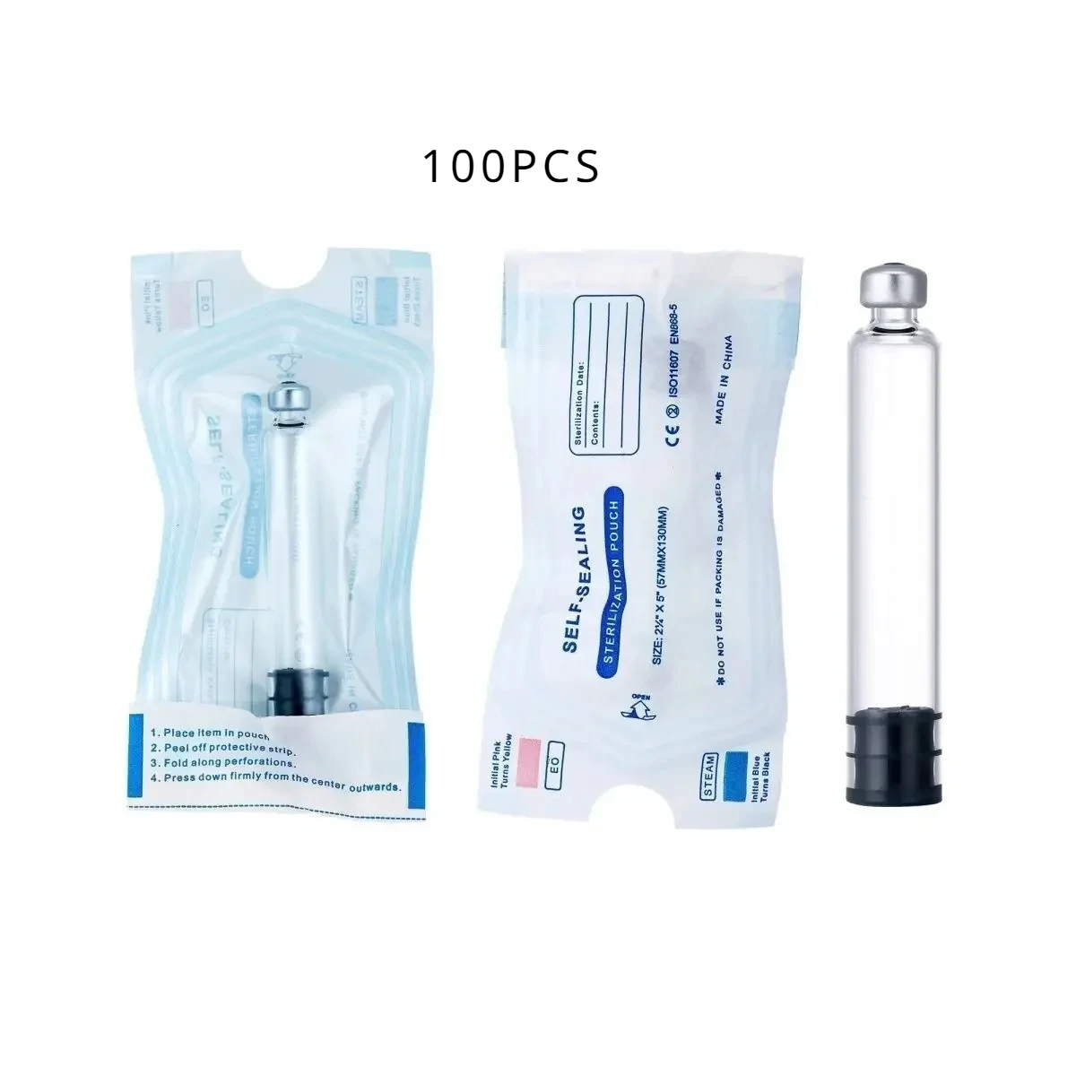 100 stücke 3ml individuelle verpackung kassette insulin flasche für insulin injektion pen vakuum aseptische wegwerf glasflasche