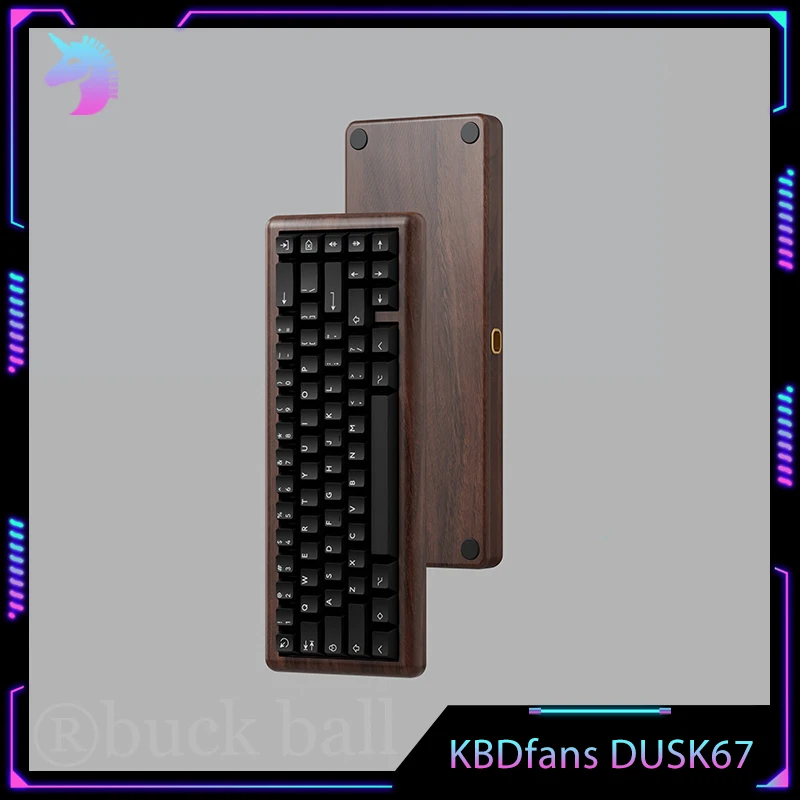 

KBDfans DUSK67 ореховая механическая клавиатура в комплекте QMK с горячей заменой алюминия/ПК/FR4 установочная пластина для ноутбука, игровая клавиатура для ПК