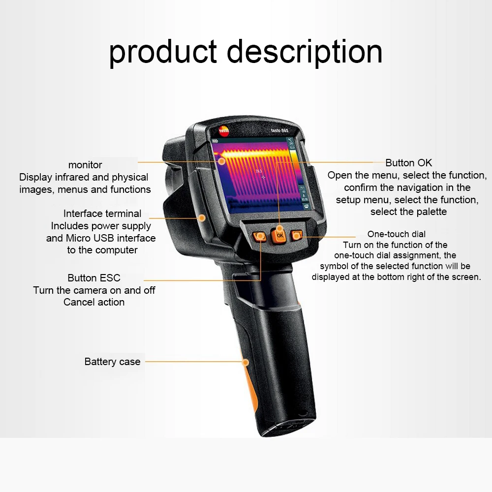 Germany Testo 865 Professional Thermal Imager High Senstive Thermal Imager High Resolution LCD Screen Infrared Thermal Camera