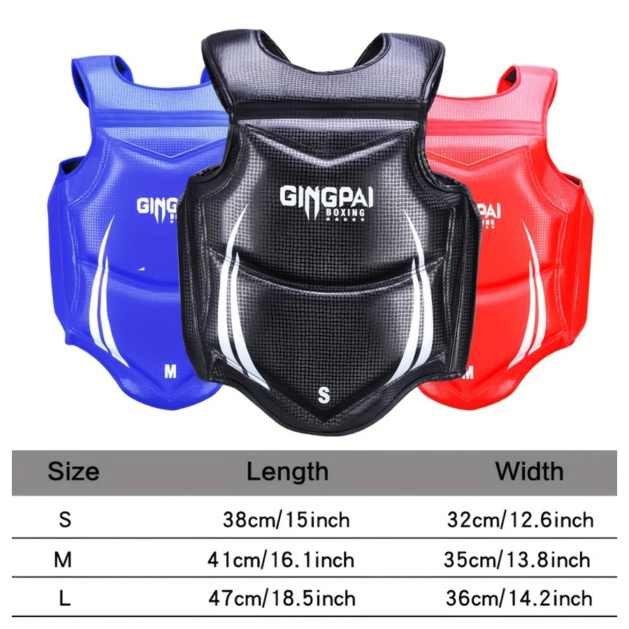 Adult Kids Boxing Chest Body Protectors Target Muay Thai Sanda Protective Equipment Fighting  Chest Guard Wushu Vest Protection