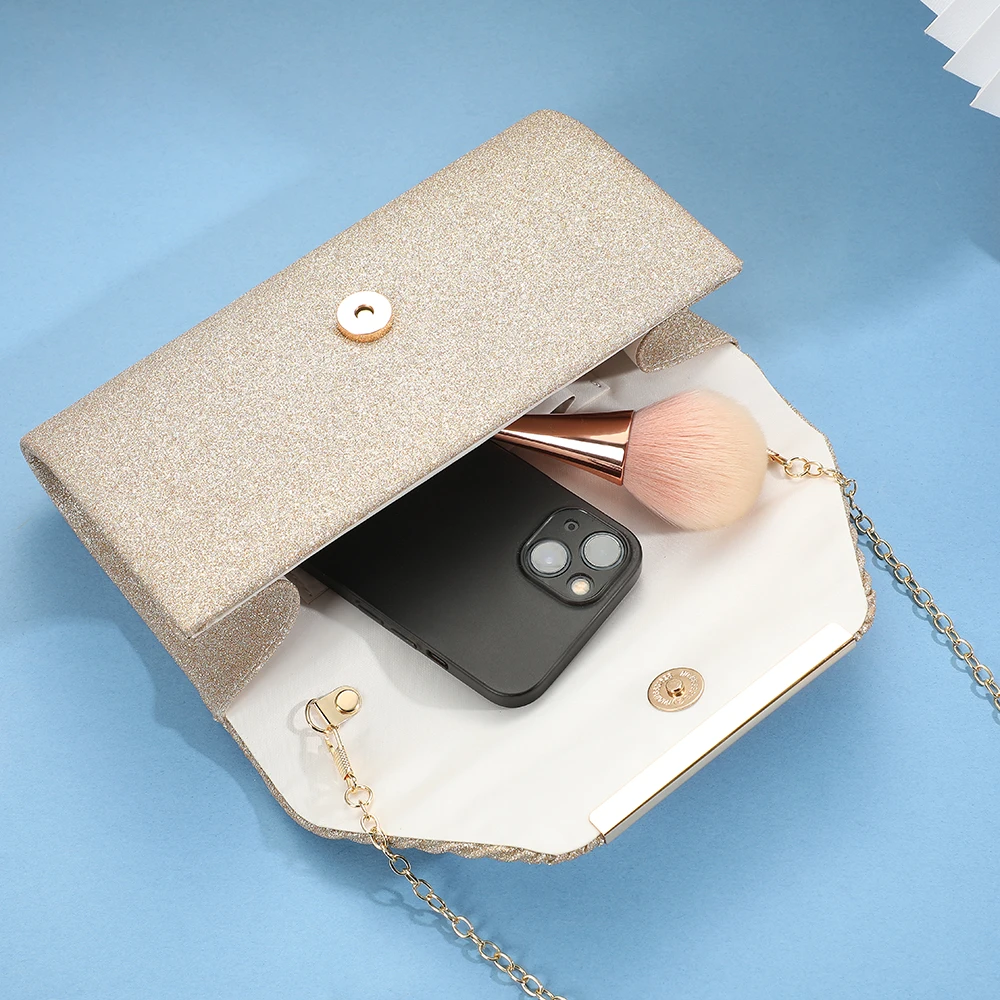Fashion popular envelope clutch evening bag for women wedding women shiny clutch bag woman glitter party purse handbag