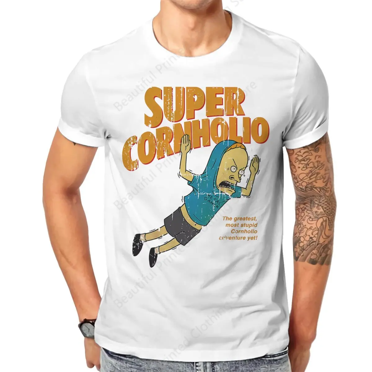 

Beavis and Butthead Men Women Casual T-shirt Cornholio Funny Printing T-shirts Fashion Loose Tops Street Short Sleeve