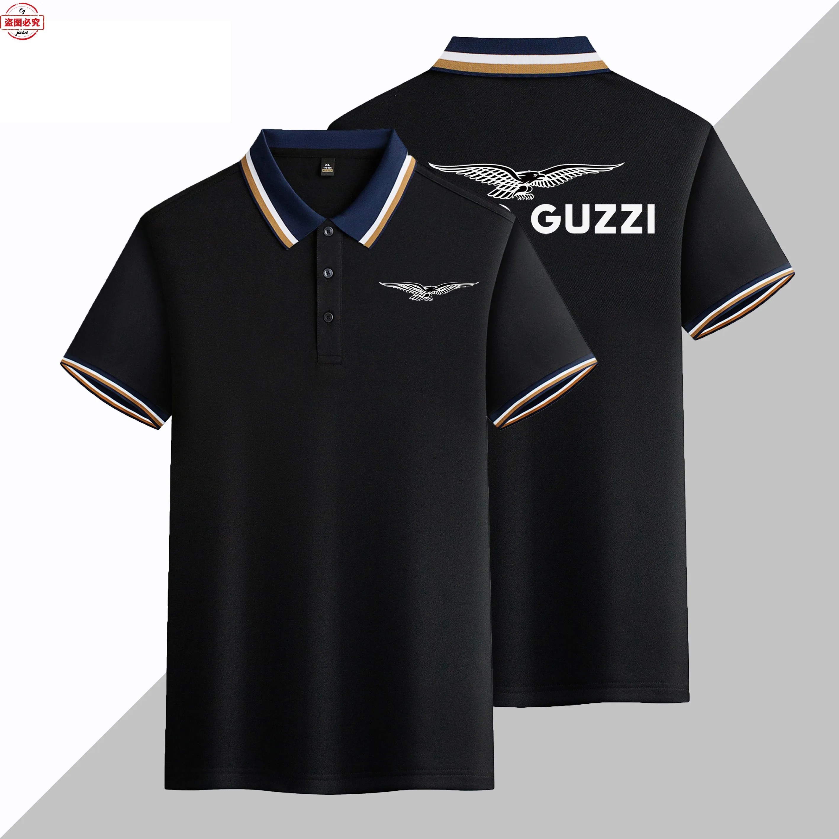 

Men's Business Casual Short Sleeved Sports T-shirt, Polo Shirt, Motorcycle Logo Printed Team Riding Suit, Racing Suit Work Suit