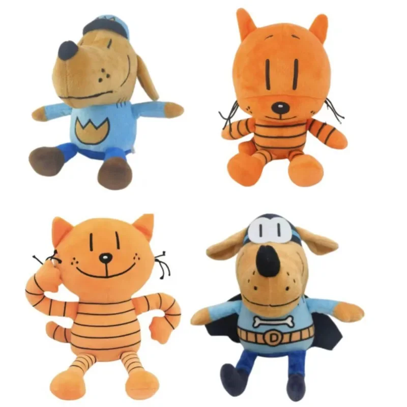 Dog Man Anime Plush Petey The Cat Puppy Sarah Hatoff Stuffed Animal Dolls Cute Cartoon Pillow Plushies Birthday Toy Xmas Gifts