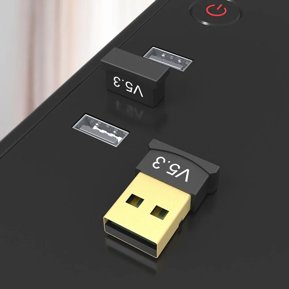 USB بلوتوث متوافق 5.3 محول دعم ويندوز 11/10/8.1 BT جهاز إرسال سمعي استقبال الموسيقى محول للكمبيوتر المكتبي المحمول