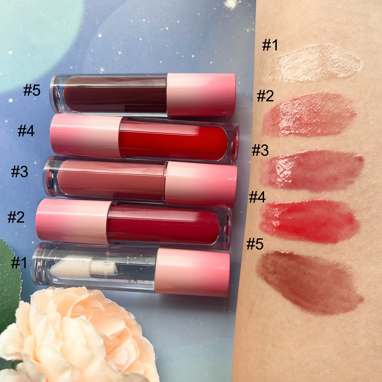 Private Label Glas Antihaft becher Lip gloss feuchtigkeit spendend wasserdicht Make-up kosmetische flüssige Lippenstift