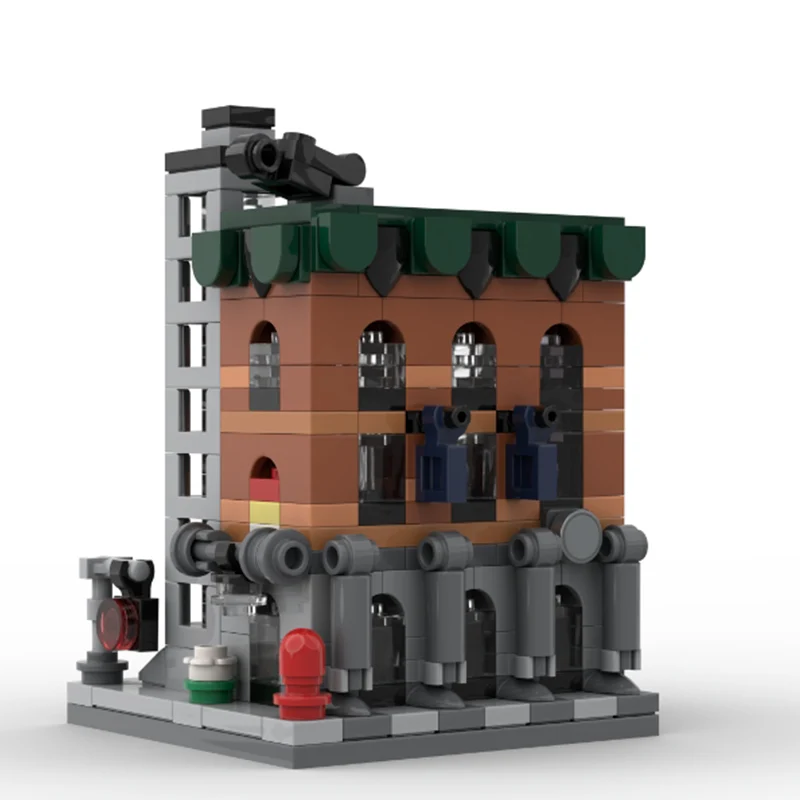 Model Ulicy Miejskiej MOC Klocki Konstrukcyjne Mała Fabryka Artystyczna Modułowa Technologia Prezent dla Dzieci Zabawki do Składania Zestaw