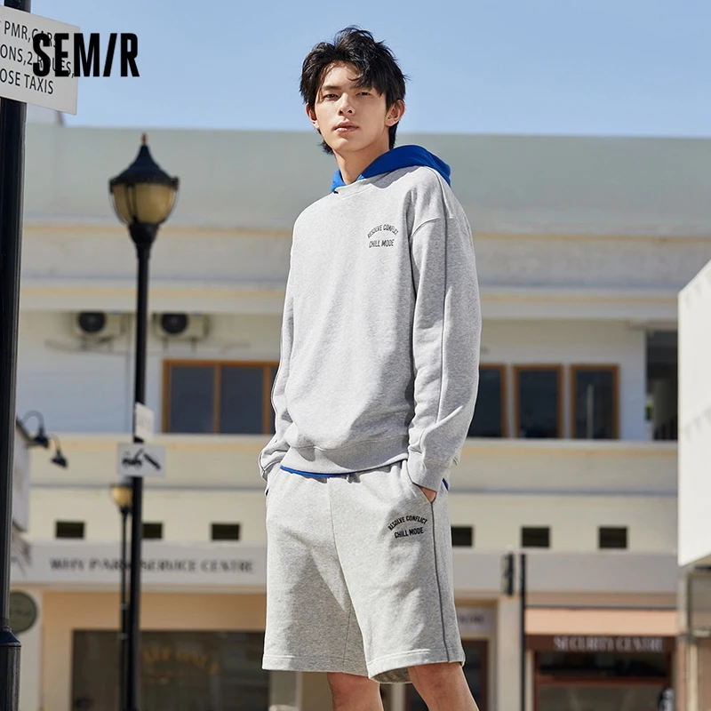 

Semir Suit Men 2022 Autumn New Letter Printing Sports Style Loose Boys Vitality Knitted Two-Piece Set Trend