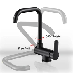 Window front kitchen faucet 360° foldable mixer tap 2 spray modes Foldable single handle sink accessories