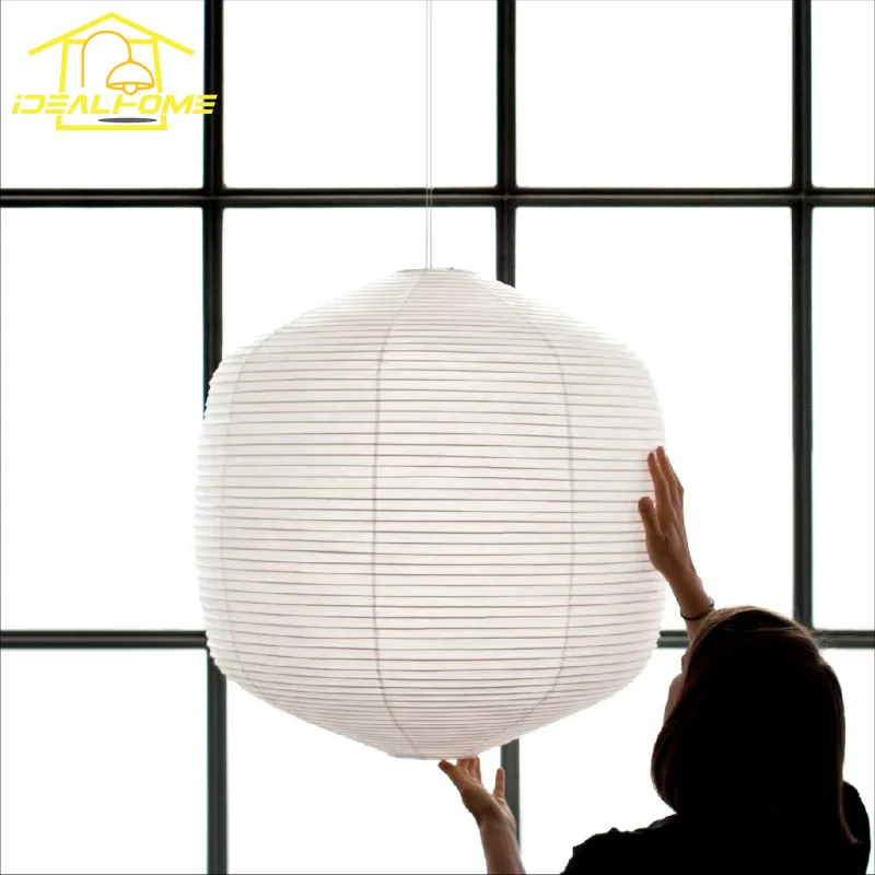 Japanese Wabi-sabi Akari Noguchi Yong Fire Worm Pendant Lights LED E27 Rice Paper Hanging Lamp Living/Dining Room Bedroom Study